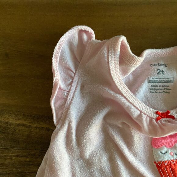 Carter's 3 Piece Cupcake Pajama Set Girls' 2T - Picture 4 of 11